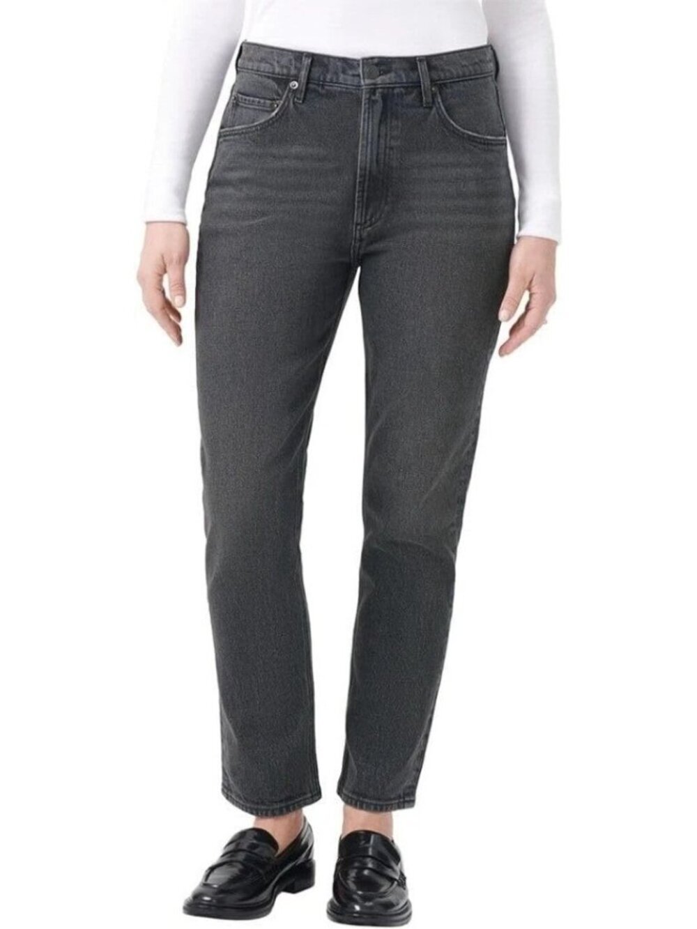 NWT Well Worn Women's 12/32 Gray High Rise Classic Straight Jeans B1676